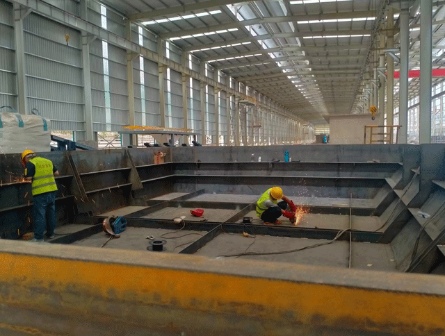 河北安諾吹鍍型材生產線施工進行中—山西晉南鋼鐵集團有限公司。